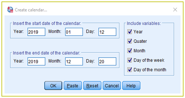 Create calendar